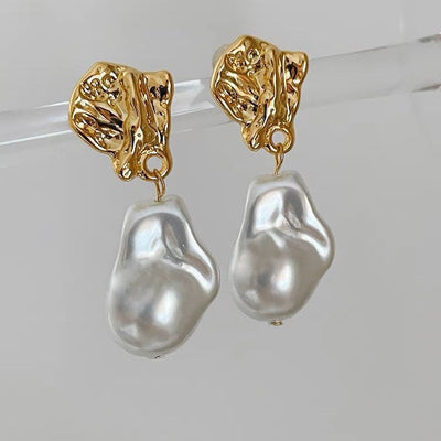 Aretes de Plata Brillante Forma Irregular - Image 2