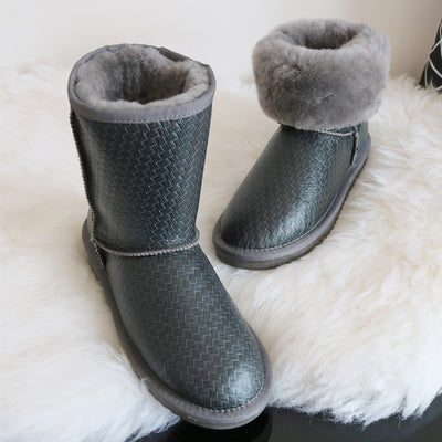 Botas de Nieve Impermeables de Lana y Cuero de Oveja - Image 6