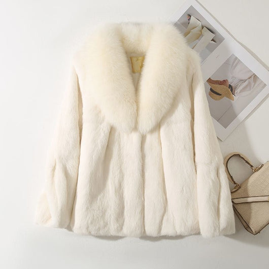 Abrigo de Piel de Conejo Ajustado para Otoño Invierno - Image 13