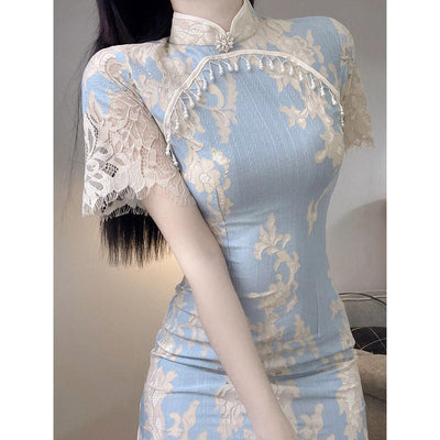 Cheongsam de Encaje Elegante - Diseño Sofisticado para Verano - Image 3