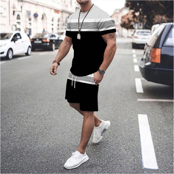 Playera Deportiva de Rayas para Hombre - Cuello Redondo Verano