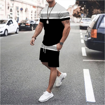 Playera Deportiva de Rayas para Hombre - Cuello Redondo Verano - Image 2