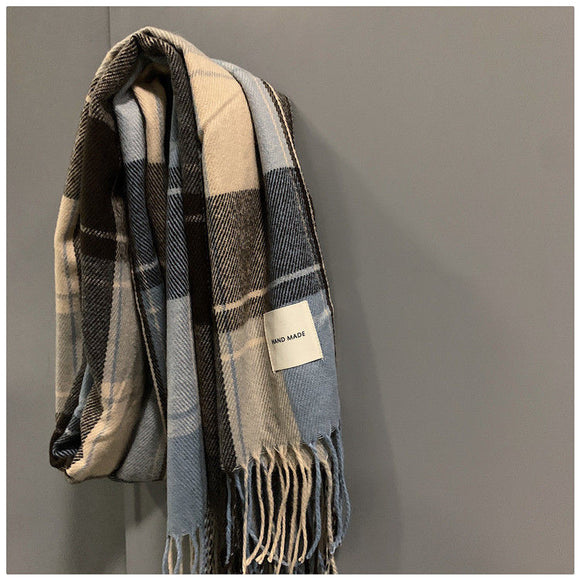 Bufanda Cuadriculada de Faux Cashmere para Hombre - Versátil y Elegante
