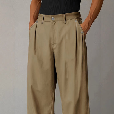 Pantalones Casuales Rectos de Color Liso para Hombre - Image 4