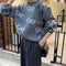 Suéter Jacquard con Moño y Cuello Redondo - Blusa Holgada de Manga Larga