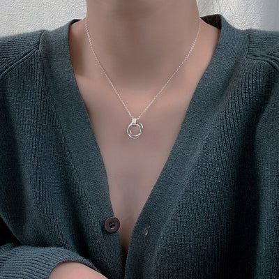 Anillo y Collar Entrelazados en Plata Esterlina S925 - Image 3