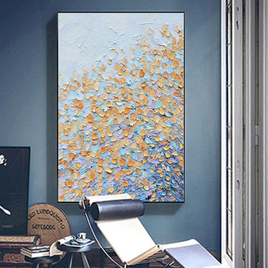 Cuadro Abstracto Pintado a Mano con Flores Modernas - Arte de Pared sin Marco - Image 17
