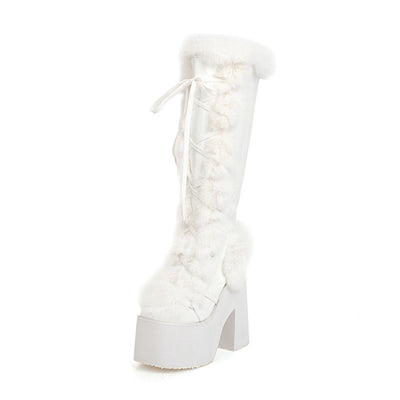 Botas de Nieve Plataforma Gruesa con Pelaje y Tacón Alto - Image 3