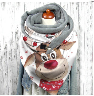 Bufanda de Cachemira Cálida con Estampado Navideño para Mujer - Image 12