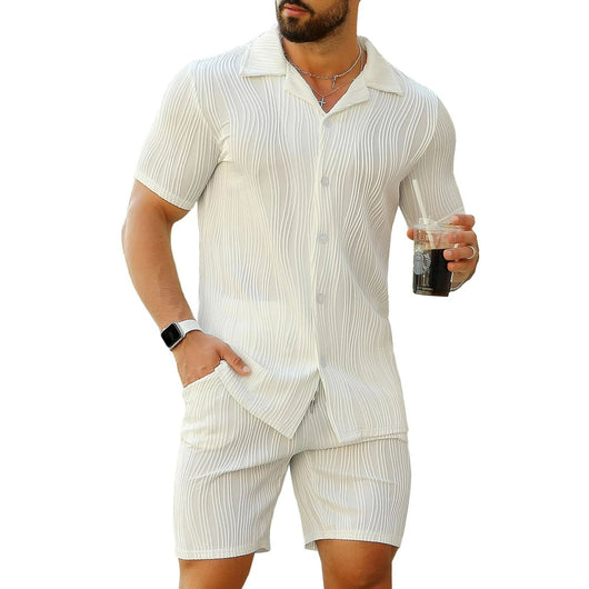 Conjunto Deportivo Hombre: Camiseta y Shorts con Patrón Onda Transpirable - Image 6