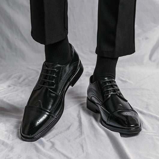 Zapatos de Cuero Clásico Estilo Británico Talla Grande - Cordones Bajos - Image 4