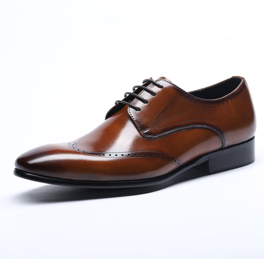 Zapatos Brogue Clásicos con Punta Redonda Tallada para Hombre - Image 7