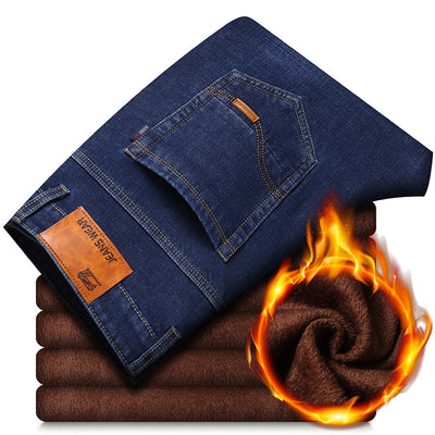 Pantalones Vaqueros Holgados Plus Size con Forro Térmico - Image 4