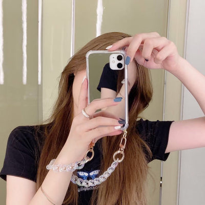 Funda Espejo Electrochapada para Teléfono con Pulsera de Moda - Image 10