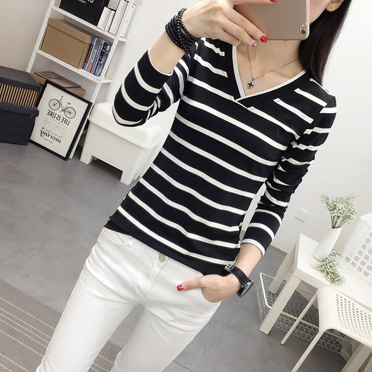 Blusa Cuello V Manga Larga Estilo Coreano - Image 10