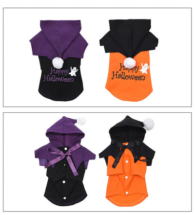 Suéter de Calabaza Divertido de Dos Piezas para Perros - Poncho Incluido - Image 11