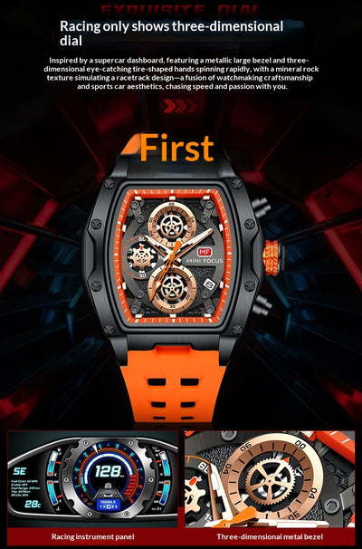 Reloj Cronógrafo Deportivo Estilo Pista para Hombre con Cristal Curvo y Diseño Esqueletizado - Image 13
