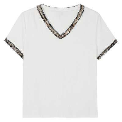 Blusa Suelta de Verano para Mujer con Cuello en V y Detalles Deshilachados - Image 5
