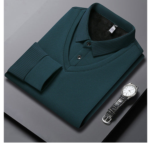 Playera Casual de Negocios con Efecto Dos Piezas y Mangas Rayadas - Image 15