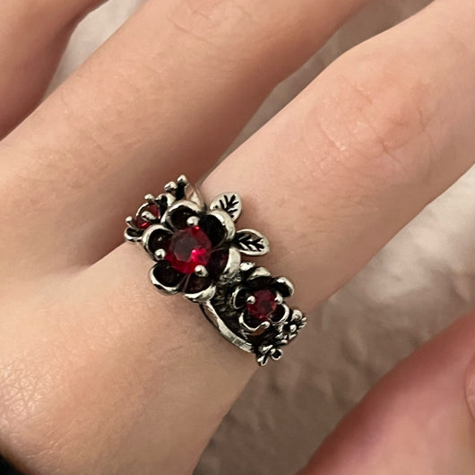 Anillo Retro de Zirconia Roja para Mujer - Image 11