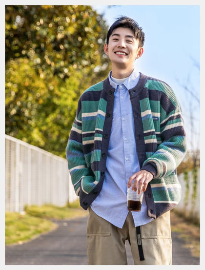 Chaqueta Deportiva Hombre con Bloques de Color a Rayas - Image 14