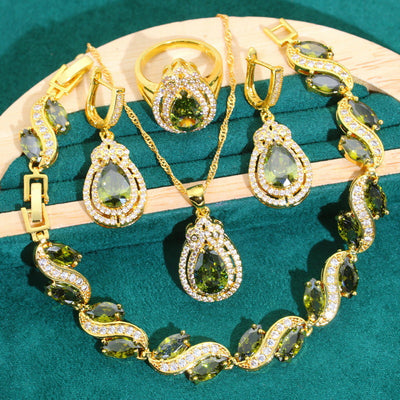 Juego de Joyería Hipoalergénica con Circonita - Pulsera, Collar, Aros y Anillo - Image 7