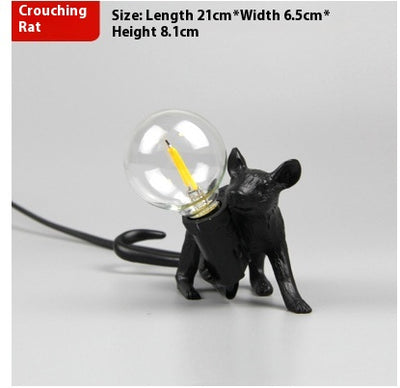 Lámpara Decorativa Mini Animal Ratón en Resina Nórdica - Image 9