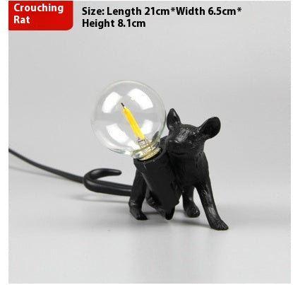 Lámpara Decorativa Mini Animal Ratón en Resina Nórdica - Image 9