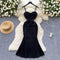 Vestido Ajustado de Cintura Plisada con Tirantes para Mujer