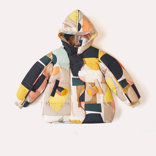 Chaqueta Acolchada de Plumón con Estampado - Corte Medio - Image 2