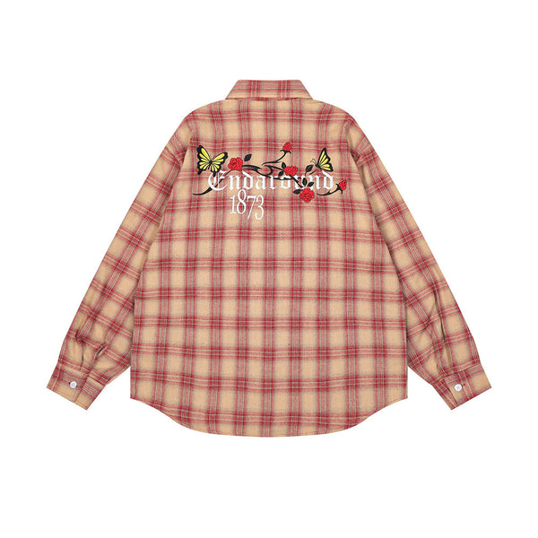 Camisa Cuadriculada Holgada de Manga Larga para Hombre - Image 4