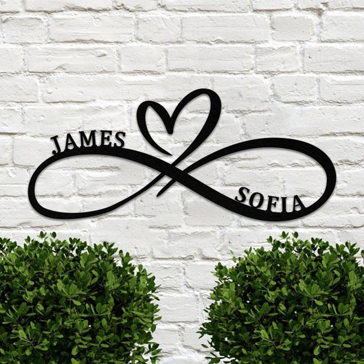 Letrero Personalizado Símbolo Infinito Amor con Nombres para Bodas - Image 5