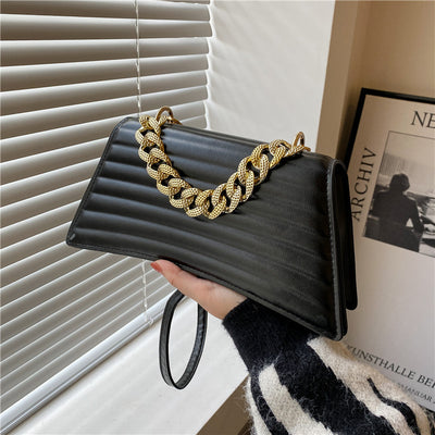 Bolso de Hombro Nupcial Cuadros con Cadena Roja para Mujer - Image 22