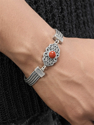 Pulsera Tejida South Red con Incrustaciones Vintage - Diseño de Lujo para Mujer - Image 6