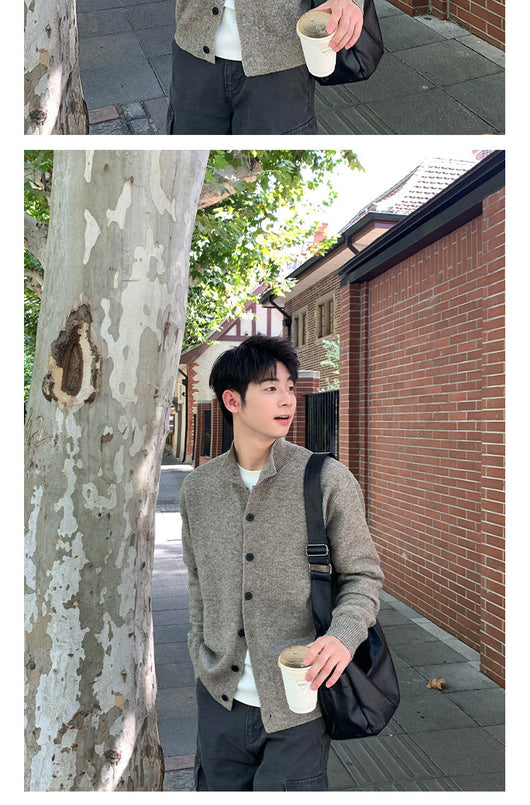 Cardigan Casual Cuello Solapa con Botones para Hombre - Image 14