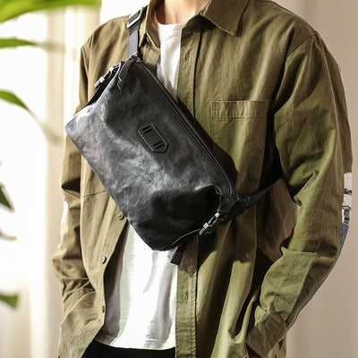 Bolso de Cuero Curtido al Vegetal con Solapa - Estilo Retro Vintage - Image 3