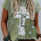 Camiseta Solta Gola Redonda Manga Curta com Estampa Cruzada