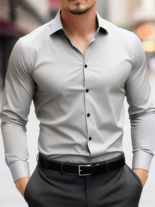 Camisa Slim Fit Ejecutiva Coreana para Hombre - Estilo Profesional Moderno - Image 2