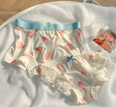 Conjunto de Ropa Interior para Parejas Sabor Durazno - Algodón Seda Fría Verano - Image 5