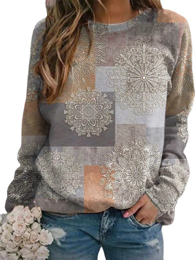 Sudadera Mujer Bloques de Color Cuello Redondo Manga Larga - Image 7