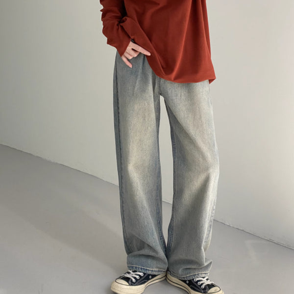 Pantalones Vaqueros Azules Desgastados Estilo Vintage para Hombre