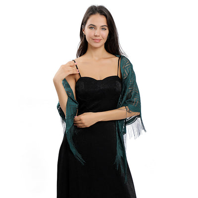 Vestido de Noche con Capa de Encaje y Escote Triangular - Image 23