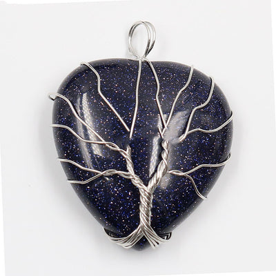 Colgante Corazón Melocotón Cristal Natural Árbol de la Vida para Parejas - Image 26