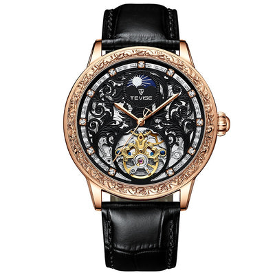 Reloj Mecánico Hombre Resistente al Agua con Diseño Calado - Image 6