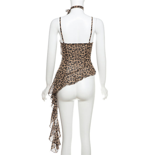 Blusa sin Mangas Leopardo con Flecos Audaz - Image 13