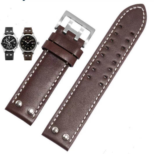 Correa de Reloj Cuero Khaki Field 20-22mm - Primera Capa Premium - Image 5