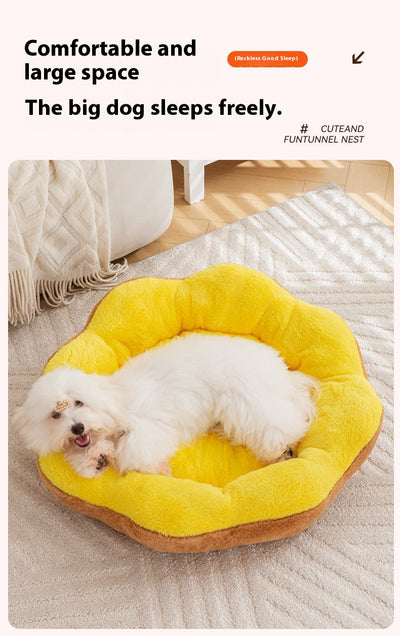 Cama Nido Redonda de Felpa Gruesa y Cálida para Mascotas con Cojín Desmontable y Lavable - Image 10