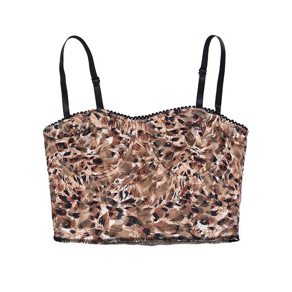 Top Ajustado Estampado Leopardo con Tirantes Finos - Estilo Casual Verano