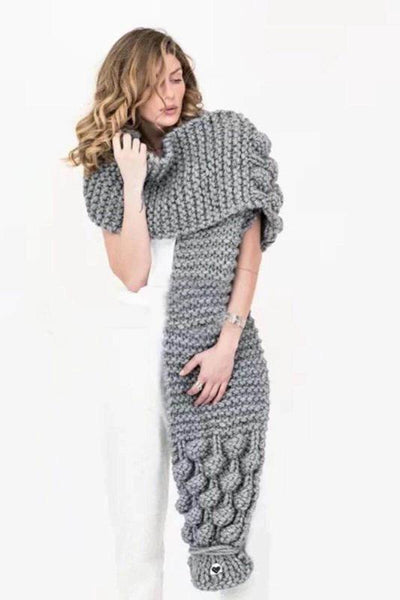 Bufanda de Lana Tejida a Mano - Estilo Puro para Mujer - Image 11