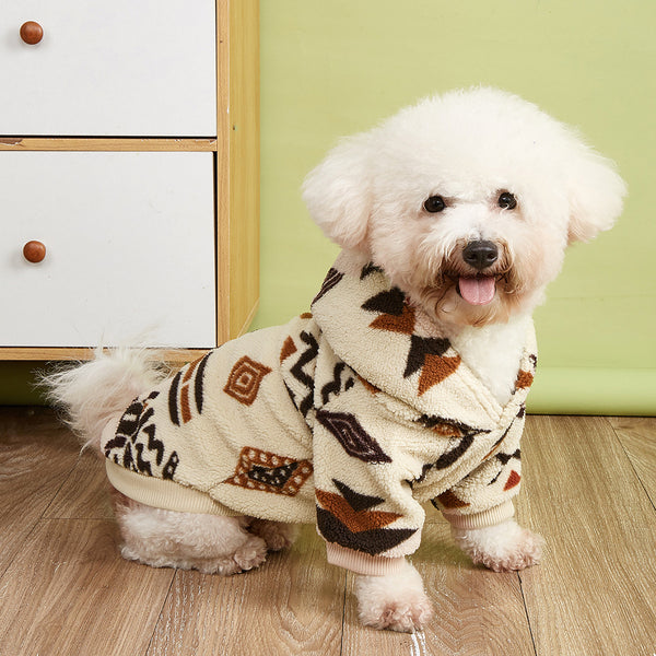 Suéter Cálido con Capucha Estampado Totem para Mascotas